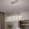 Кришталева підвісна LED люстра 80 см срібна до 20м²  (Crystal Cascade 802L39030 CH)