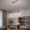 Кришталева підвісна LED люстра 80 см срібна до 20м²  (Crystal Cascade 802L39030 CH)