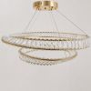 Кришталева LED-люстра 2 кільця 80 см / 60 см золотой корпус 250 Вт Viscount (D8801-600+800 FGD)
