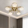 Стельова LED люстра до 13м² в кольорі золото з пультом Golden Penta Crystal (52W)