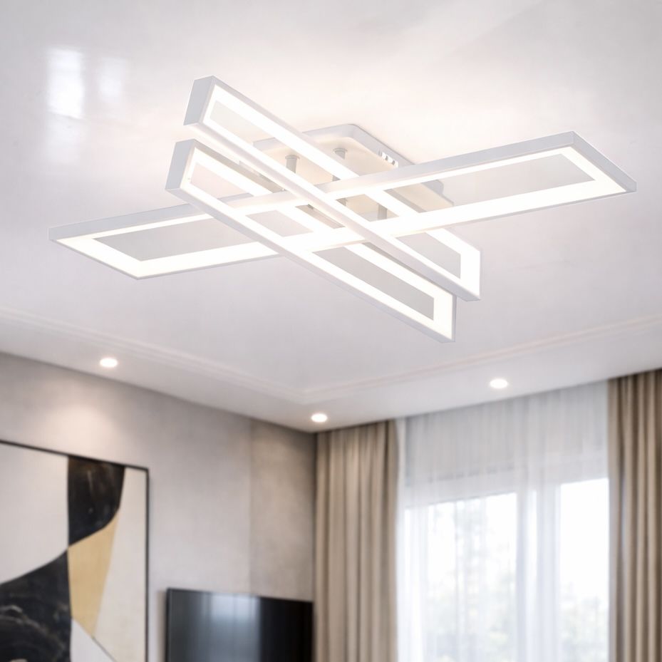 Сучасна Led люстра до 20м² білого кольору 164 Wt Geometria Gravity White
