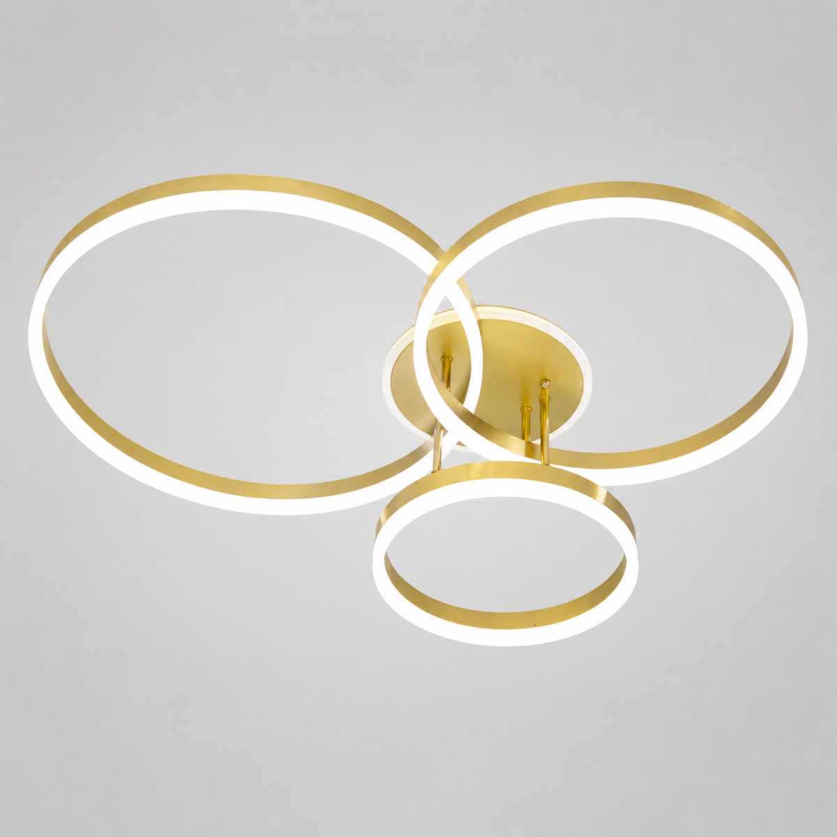 Золота світлодіодна Led люстра 105W з пультом димером та підсвіткою до 20м²  Golden Infinity RGB(8174/345G LED 3color)