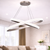 Каскадна підвісна LED люстра 2 кільця до 30м² "Double Ring Eternity Satin Gold" (MD78099/80+60CF)