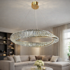 Елітна підвісна LED люстра кришталь у золоті 80 см "Infinity Crystal Gold" (P625/800GD)