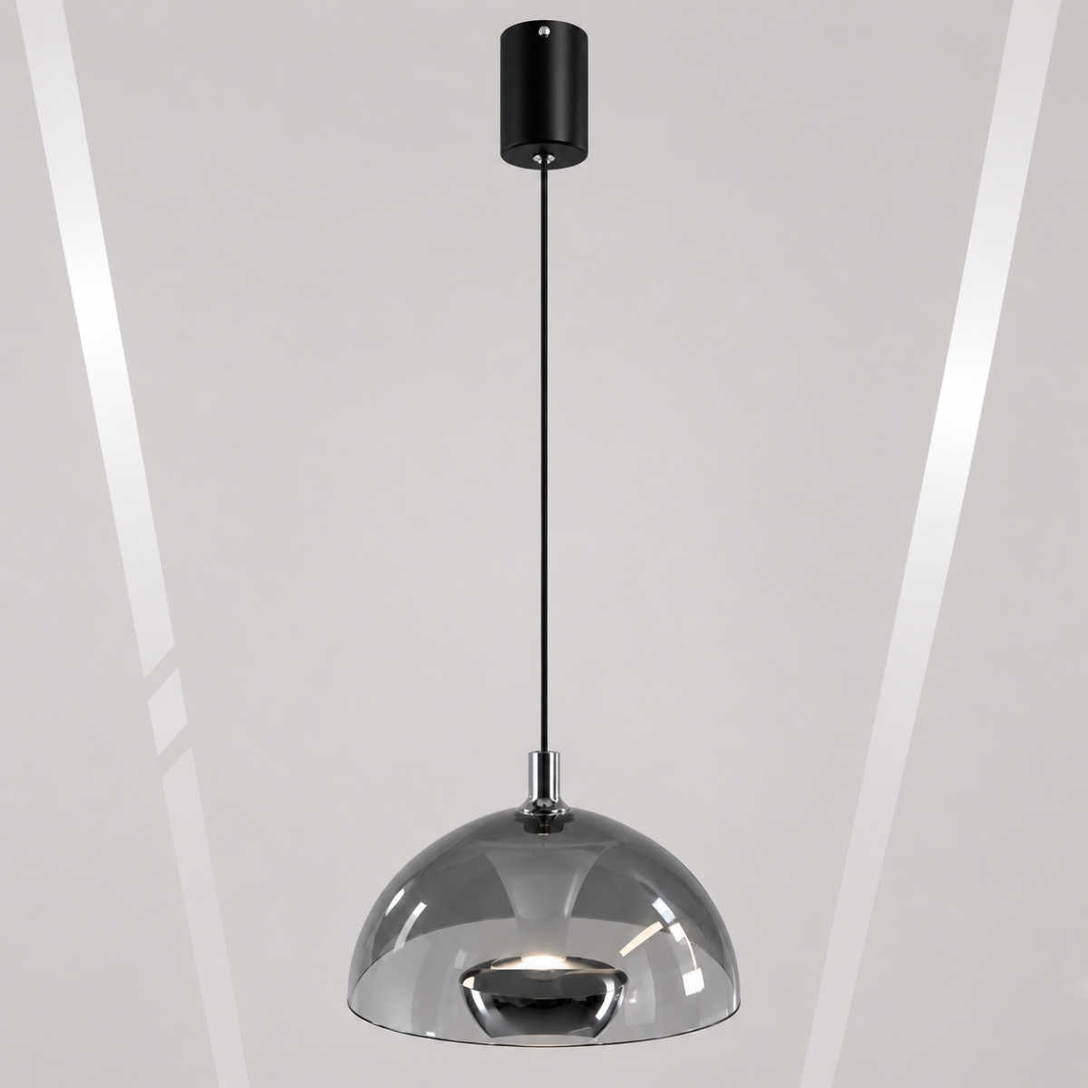 Сучасний LED-підвіс Сатин-димчате скло 7 Вт (QY-H1205 PB+GY)