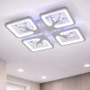 Світлодіодна LED люстра  до 15 м² з пультом керування 85W (S8157/4WH LED 3color)