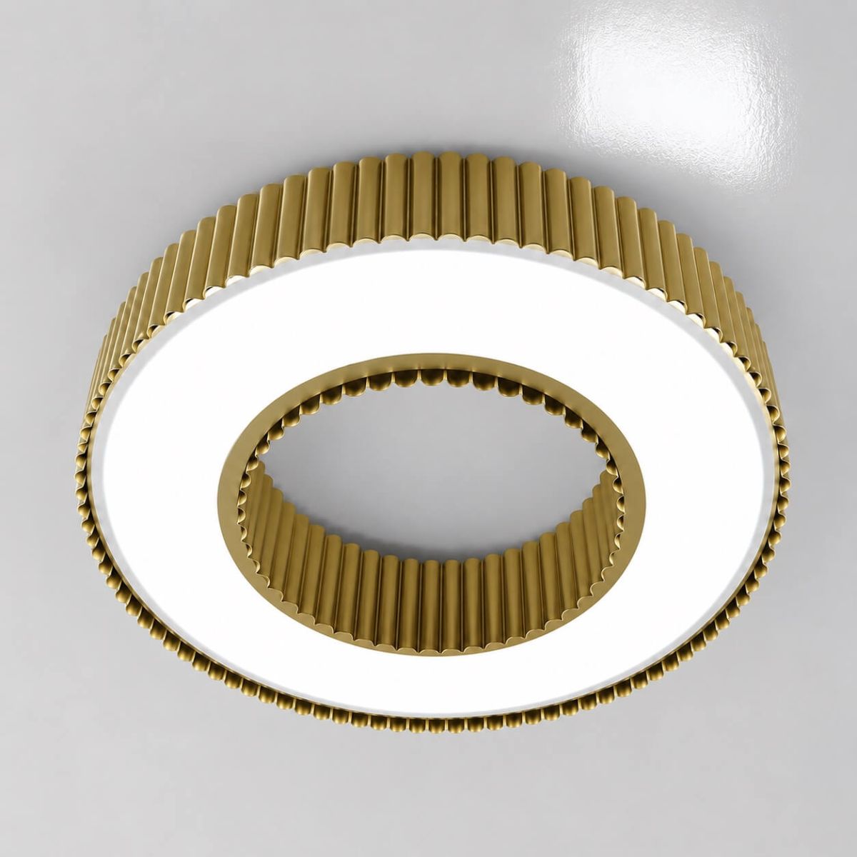 Сучасна Led люстра до 25м² у золотому корпусі 120 Wt Corruga  (9017-500 GD)