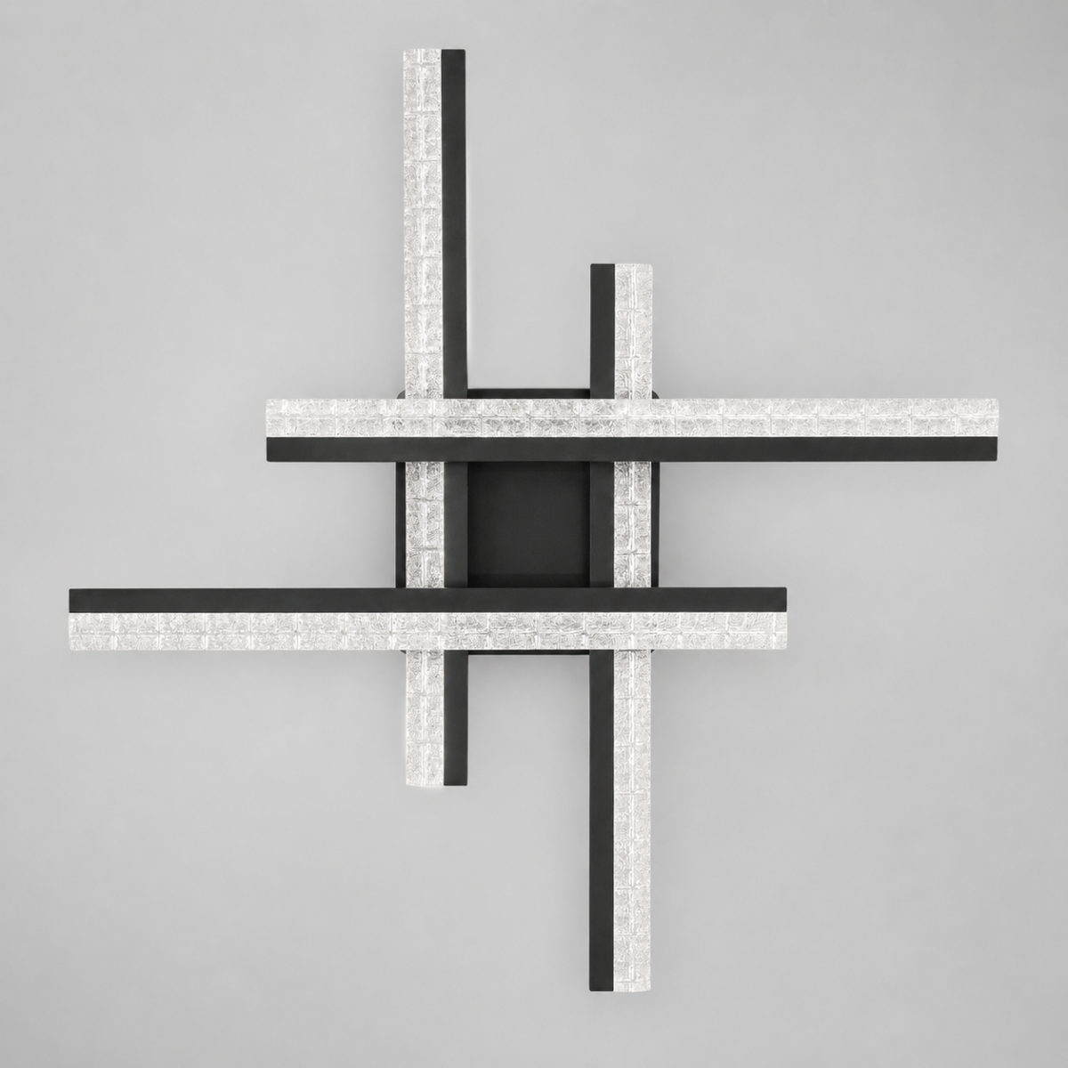 Стельова LED люстра чорна 80 см на 3 режими Matrix Crystal Black (MX3068-4BKc)