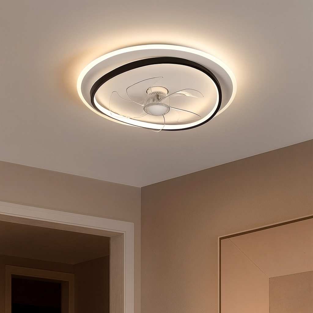 Світлодіодна Led люстра з пультом до 15м² (7875088B BK+WH)