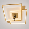 Дизайнерська квадратна LED люстра до 16м² з пультом та спотом Orbital Square Gold & White