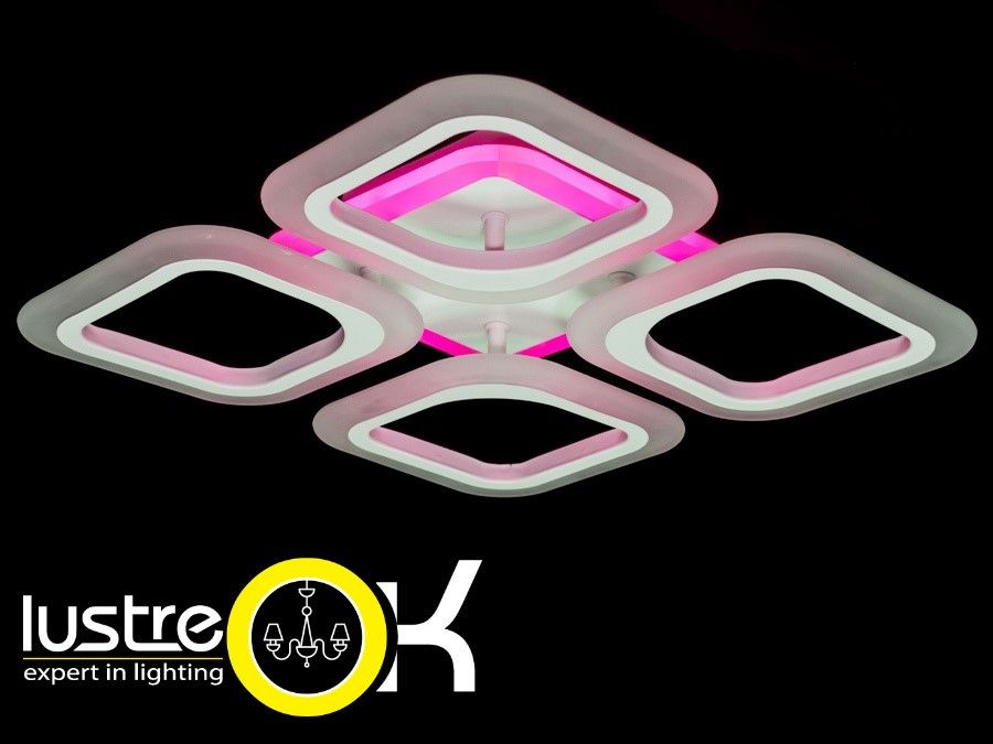 Світлодіодня LED люстра з диммером до 10 м² 55 Вт AS8060/4WH