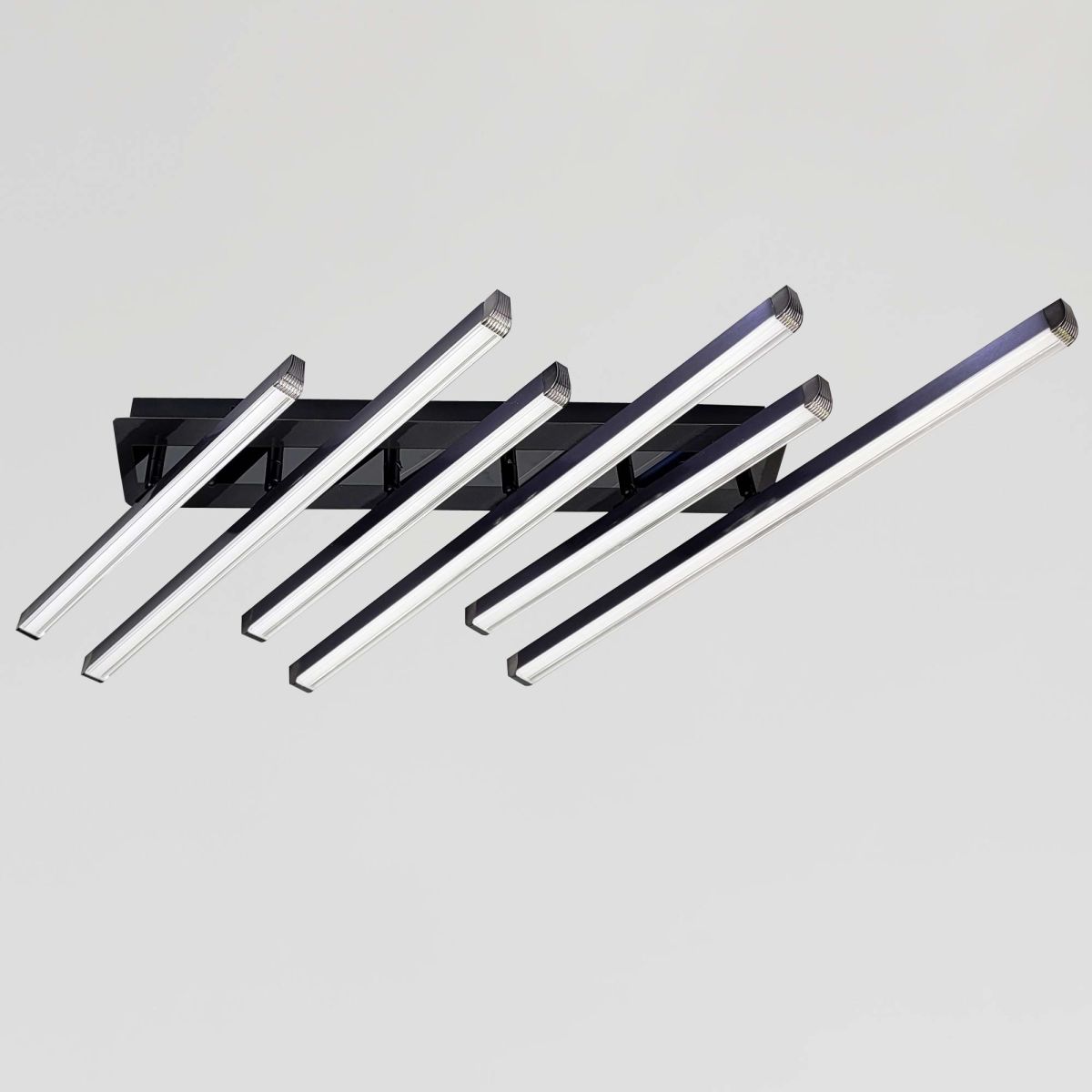Сучасна Led люстра 77W, темний хром + чорний  (W170/6BK)