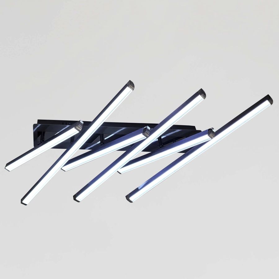 Сучасна Led люстра 77W, темний хром + чорний  (W170/6BK)