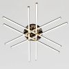 Сучасна  стельова LED люстра до 30м² у футуристичному стилі 149W (W178/6-1000 BK+GD)