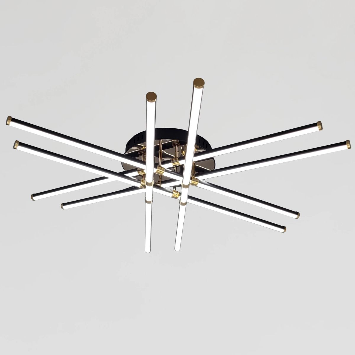 Сучасна  стельова LED люстра до 30м² у футуристичному стилі 149W (W178/6-1000 BK+GD)