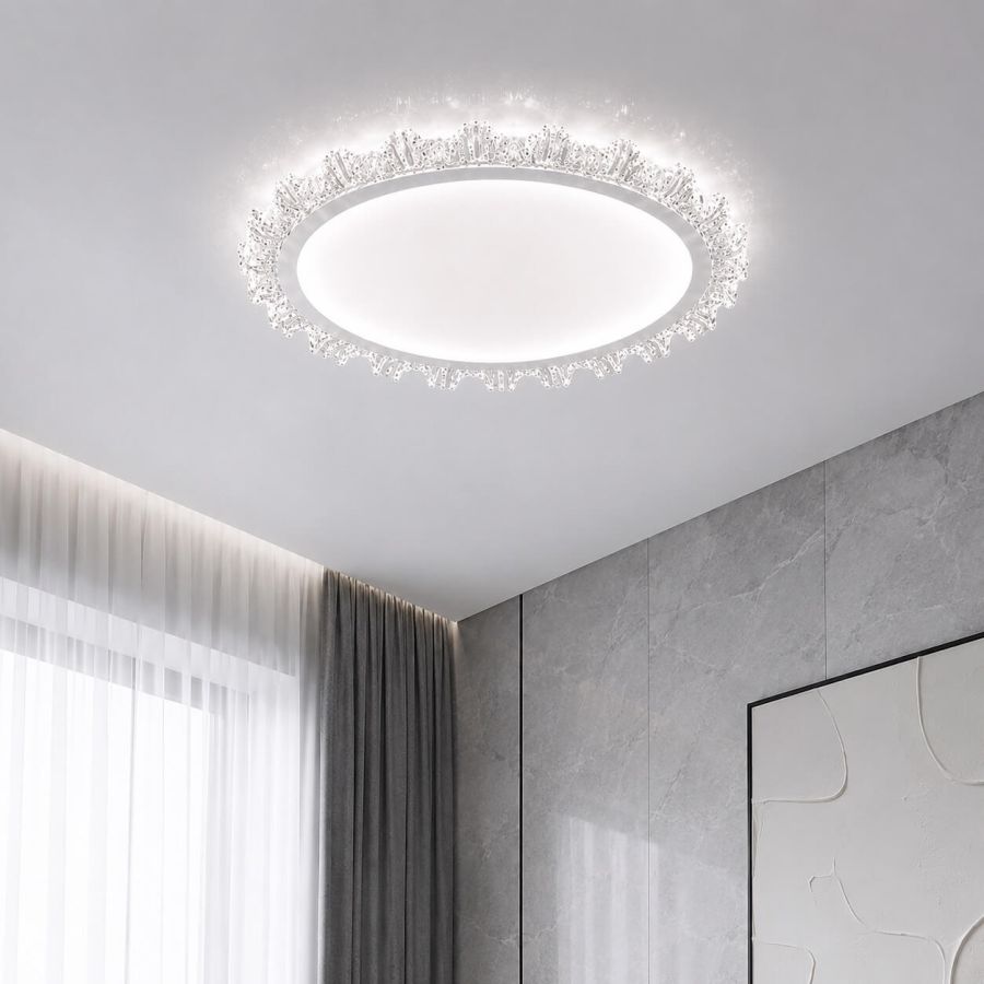 Накладна стельова LED-люстра 50 см у білому кольорі 54W (7871076 WH)