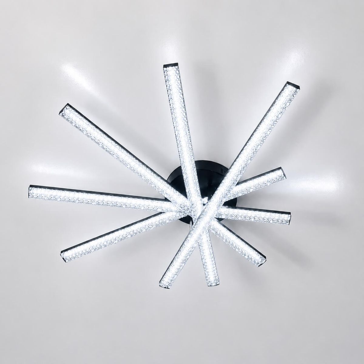 Стельова LED люстра до 20м² з пультом 120W Crystal Rays Black (SY-16088/5A2 BK)