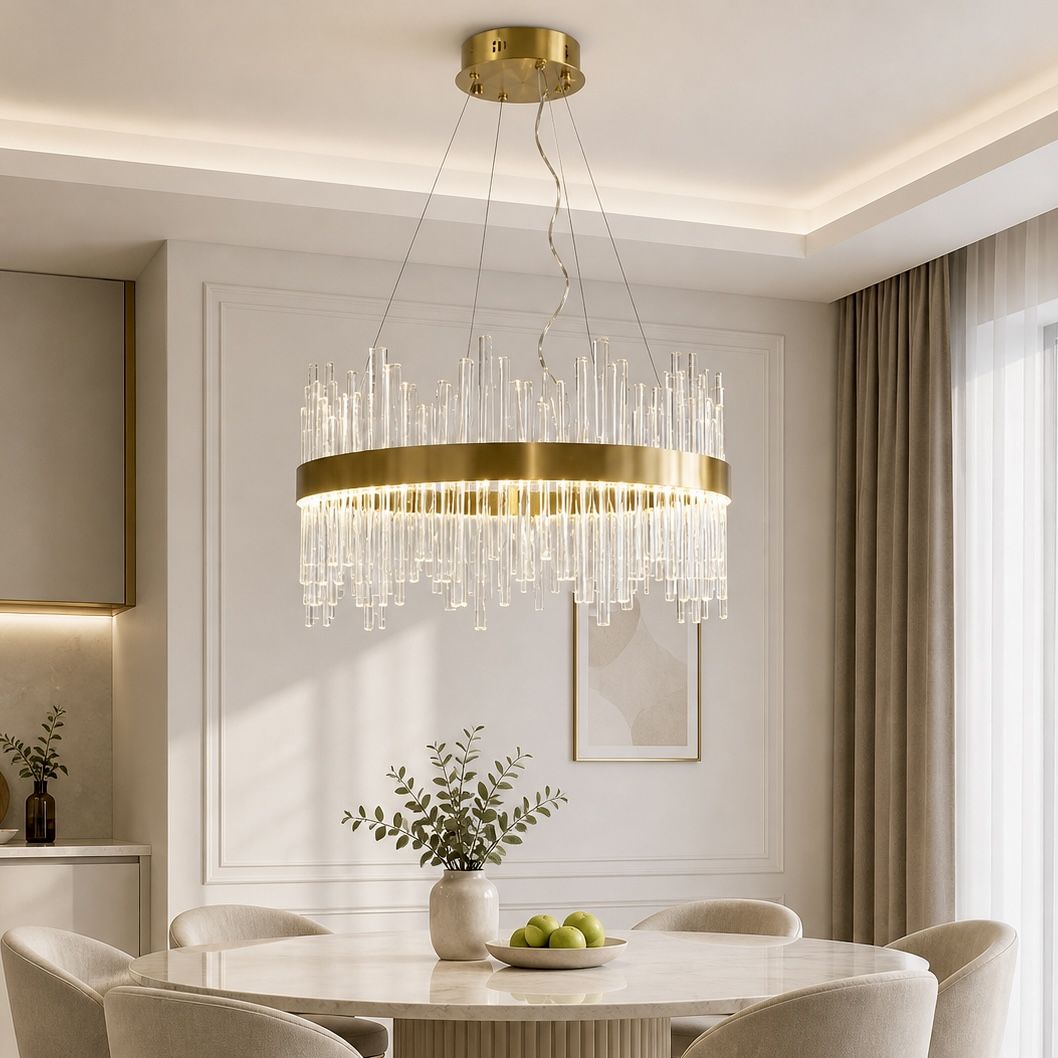 Люстра підвісна в стилі Art Deco 50 см, колір Золото, скляний орган «Organo Dorato» (839-500)