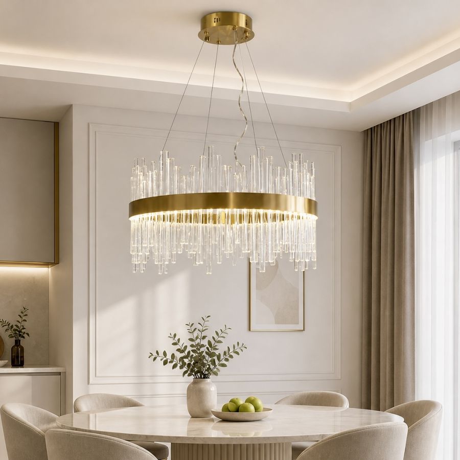 Люстра підвісна в стилі Art Deco 50 см, колір Золото, скляний орган «Organo Dorato» (839-500)