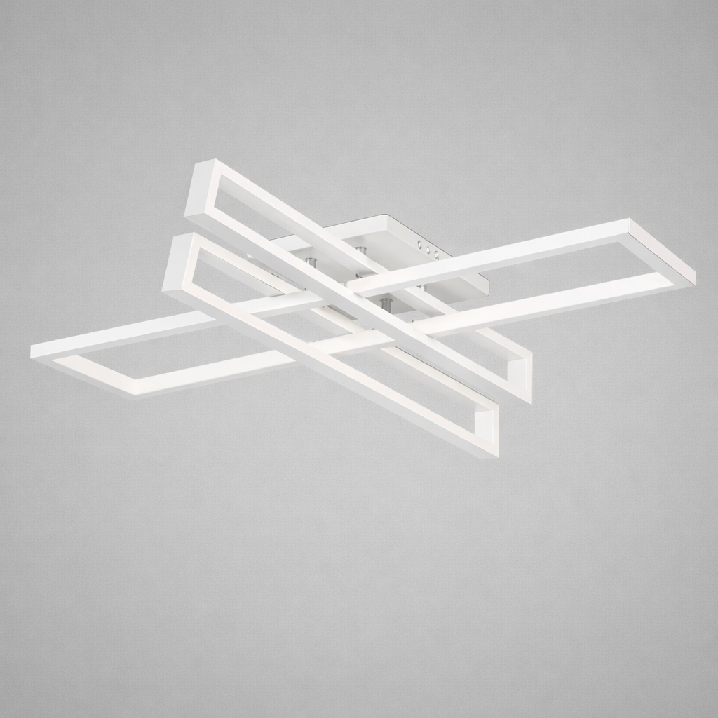 Сучасна Led люстра до 20м² білого кольору 164 Wt Geometria Gravity White