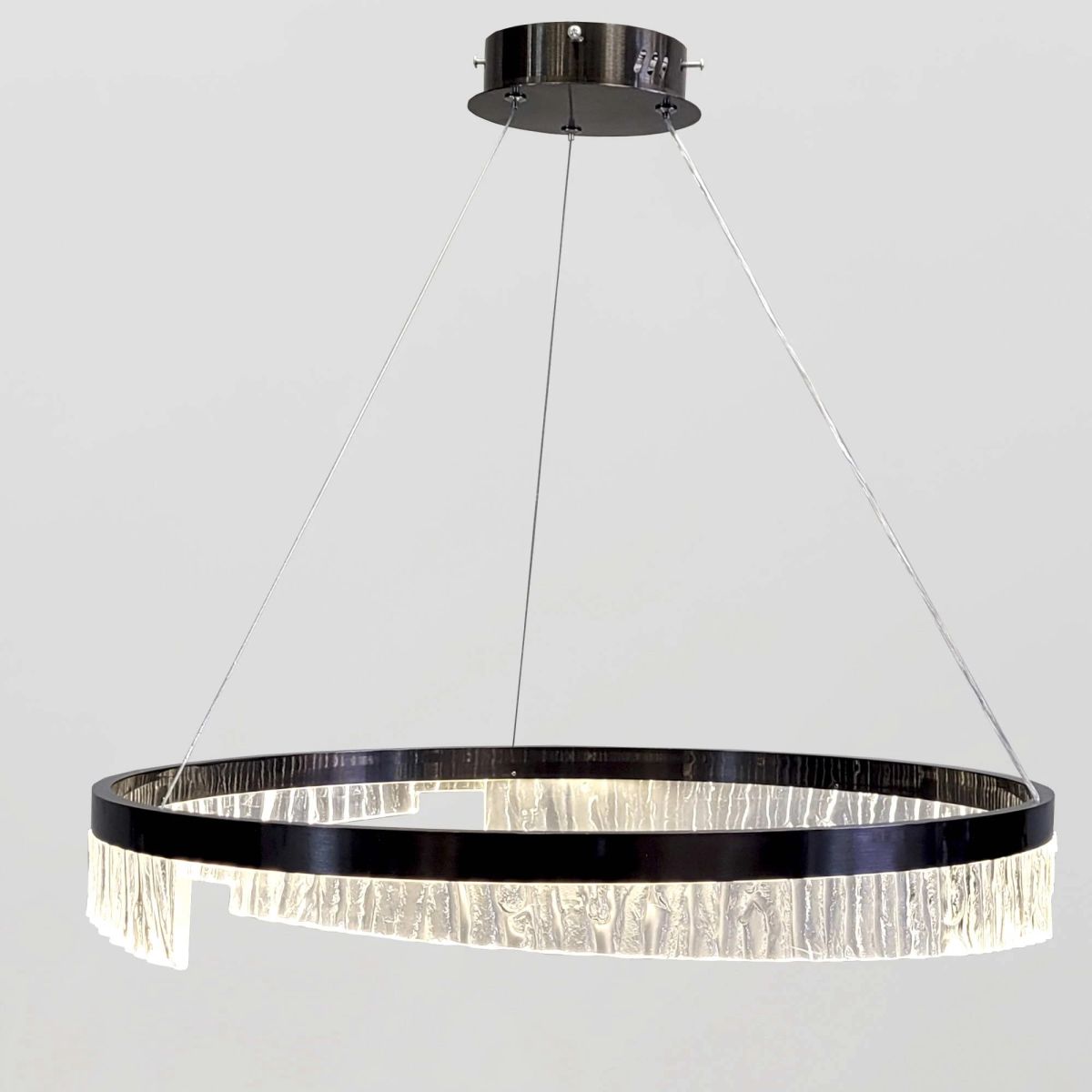 Чорна підвісна Led люстра 50W із акриловим розсіювачем Modern Minimalist Black (2001/60BK)
