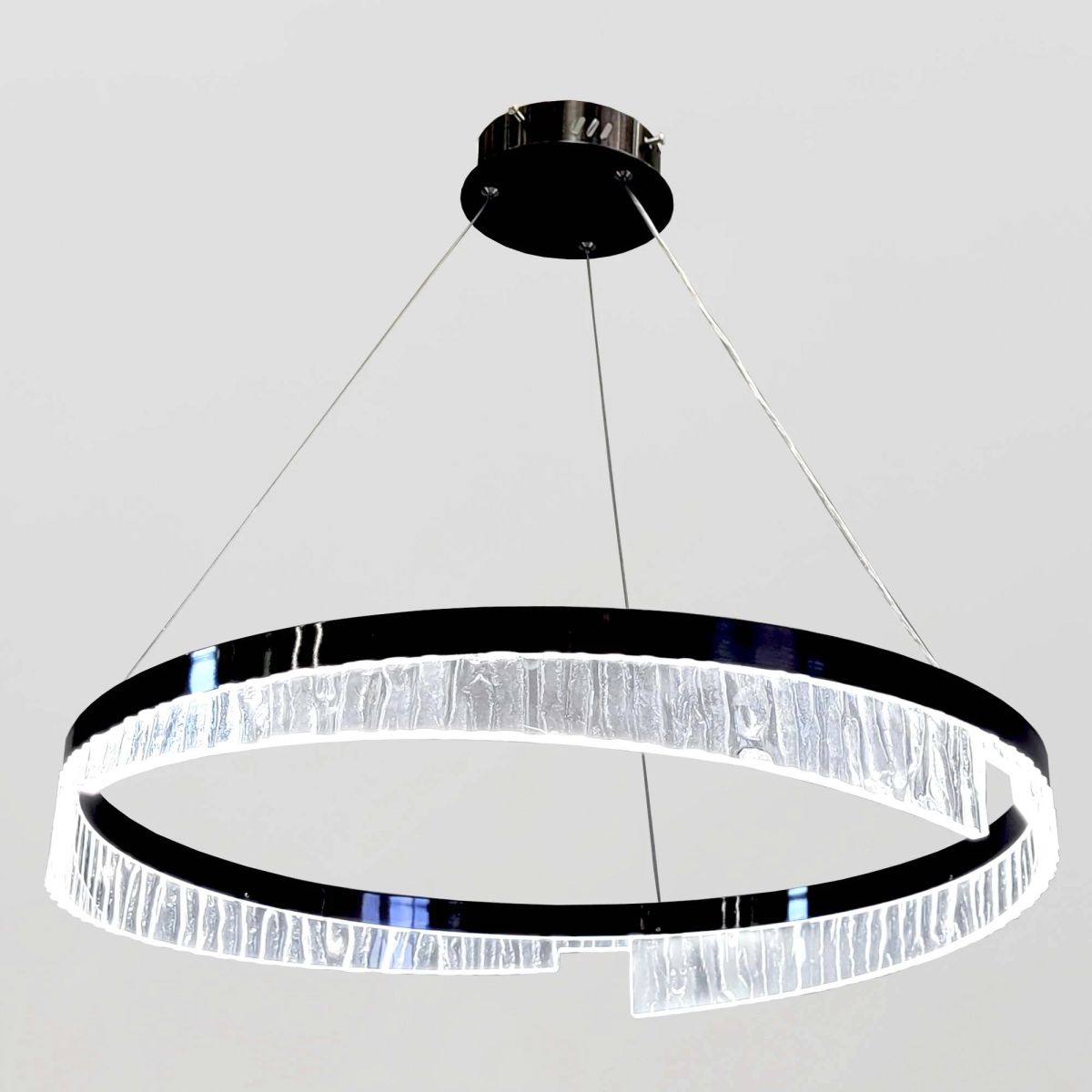Чорна підвісна Led люстра 50W із акриловим розсіювачем Modern Minimalist Black (2001/60BK)