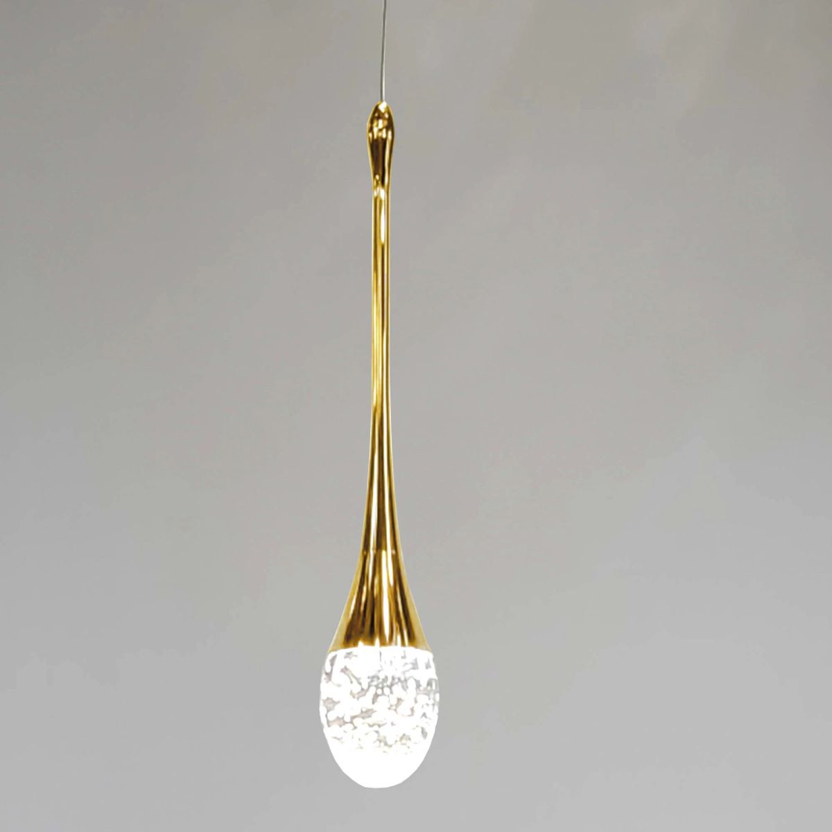 Підвісний світлодіодний Led світильник золота крапля (Crystal Drop Gold 2010/1GD)