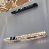 Подовжена кришталева LED-люстра 102 см "чорний онікс" (7712/1000BK, Темний хром)