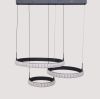 Сучасна світлодіодна LED-люстра 172W з трьома кругами до 30 м² чорного кольору (22143BK)