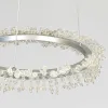 Підвісна Led люстра до 15м² срібна каблучка з камінням 40 см (2055/400CH)