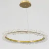 Підвісна Led люстра до 18м² золота каблучка з камінням 80 см (2055/800GD)