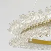 Підвісна Led люстра до 18м² золота каблучка з камінням 80 см (2055/800GD)
