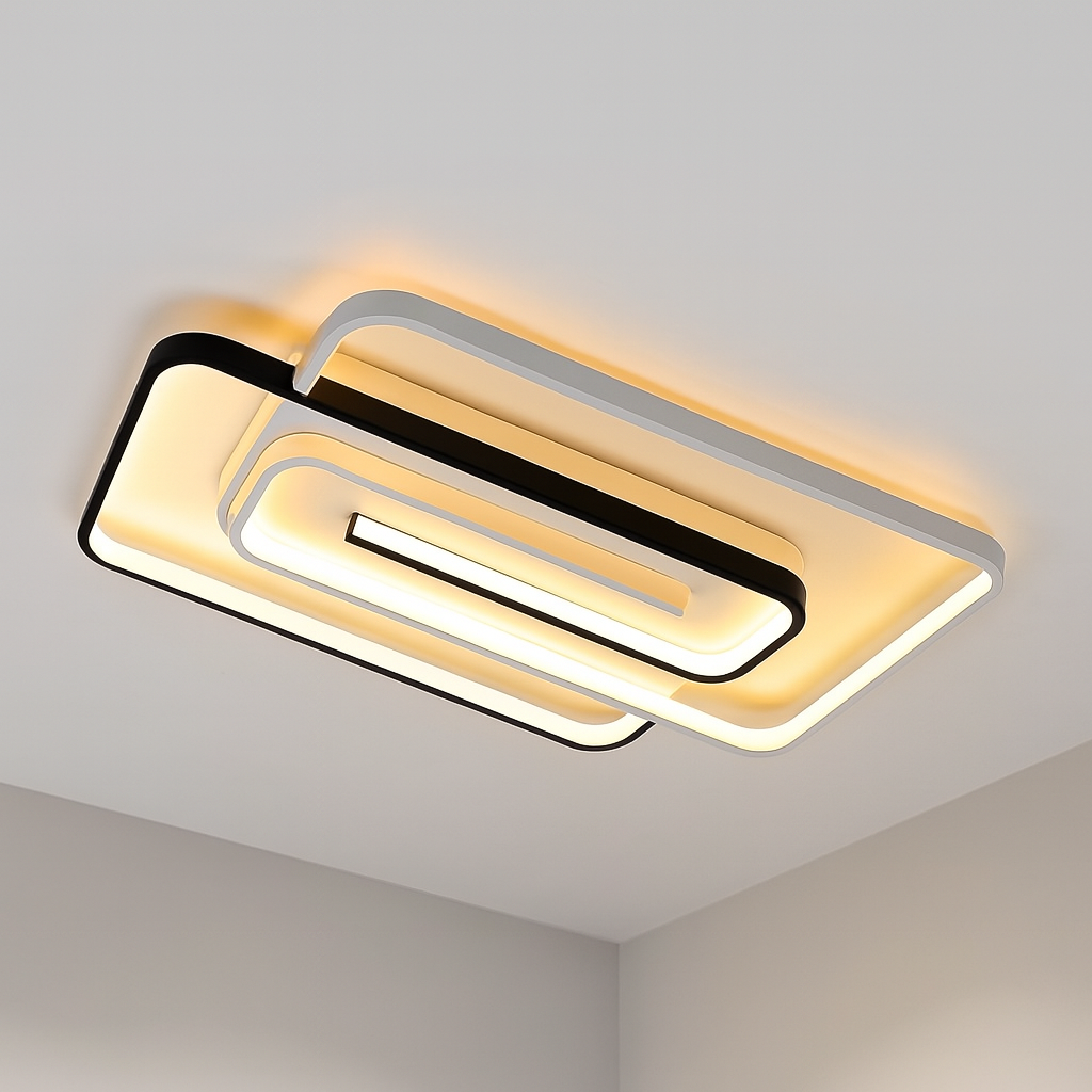 LED люстра 100 Вт з пультом та пам'яттю до 20 м² — DOMINO-P прямокутник (220575)