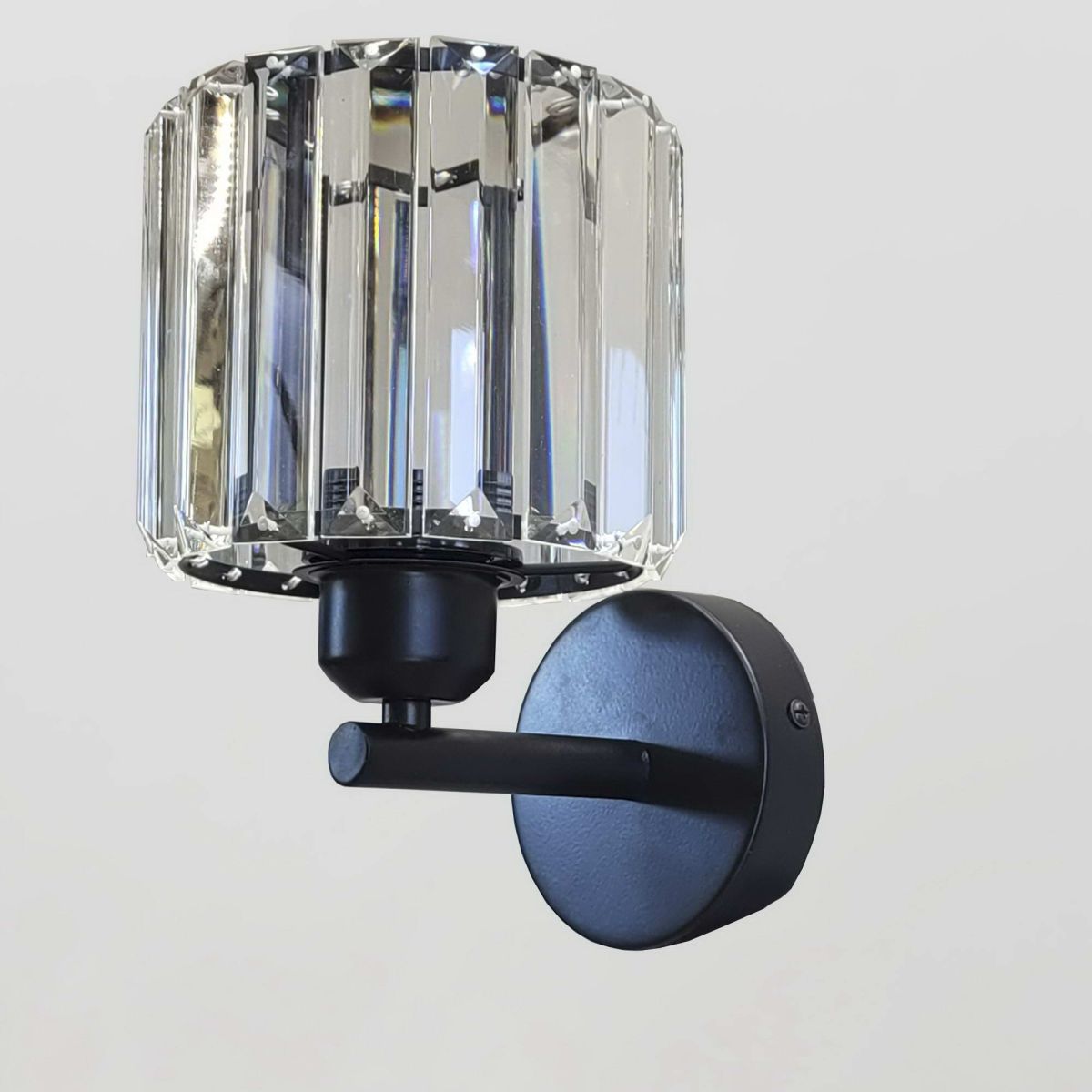 Кришталеве настінне бра під лампу E27 "Crystal Prism Wall" (MB230211/1BK)