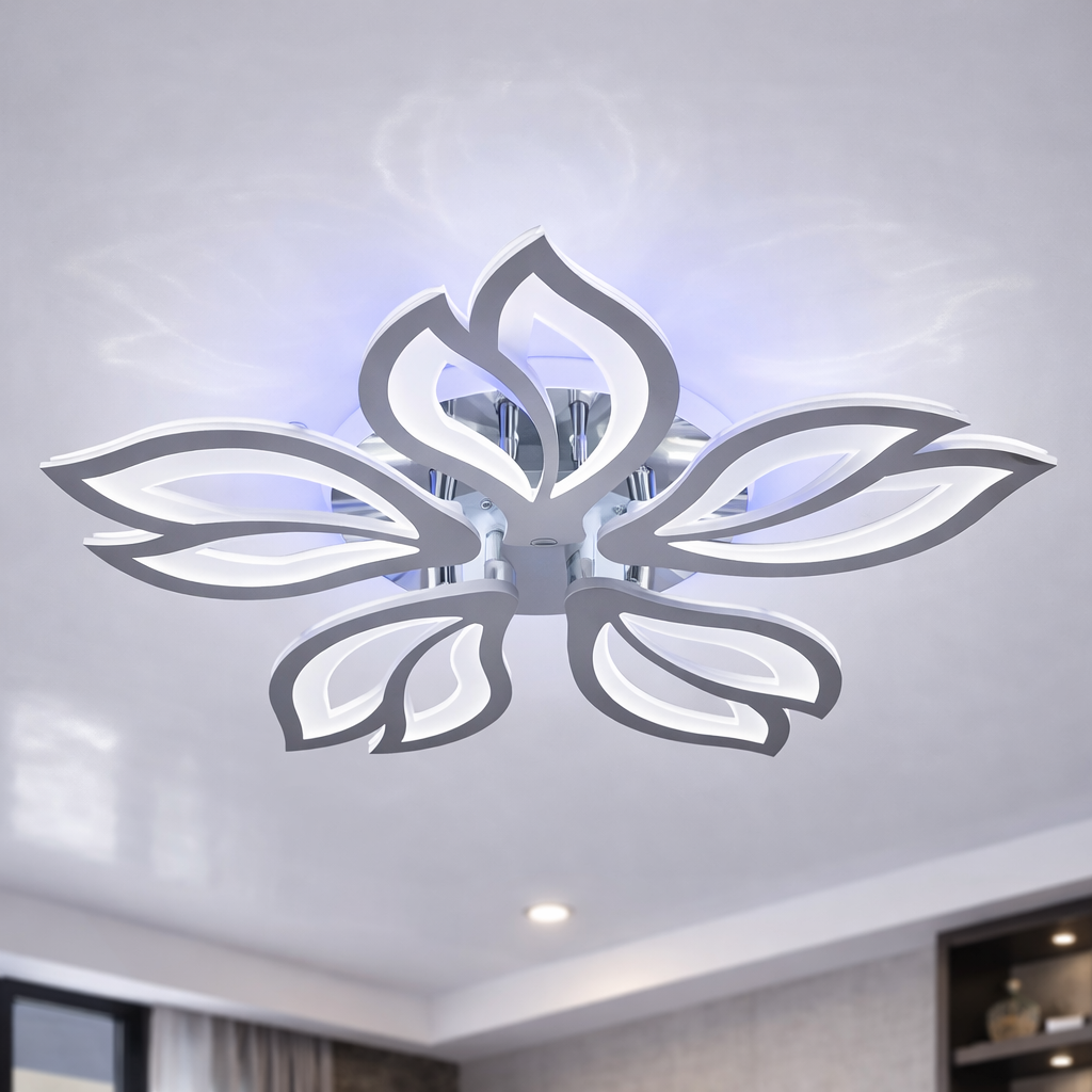 Світлодіодна Led-люстра до 20 м² для натяжної стелі кольору хром 130 Вт (1182/5 HR)