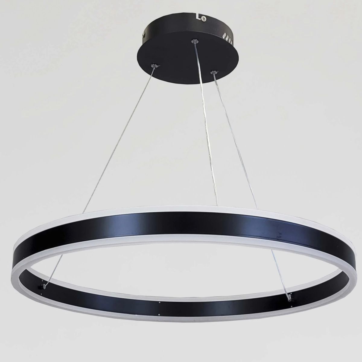 Підвісна Led люстра до 18м² чорне кільце 60 см (2337/60BK)