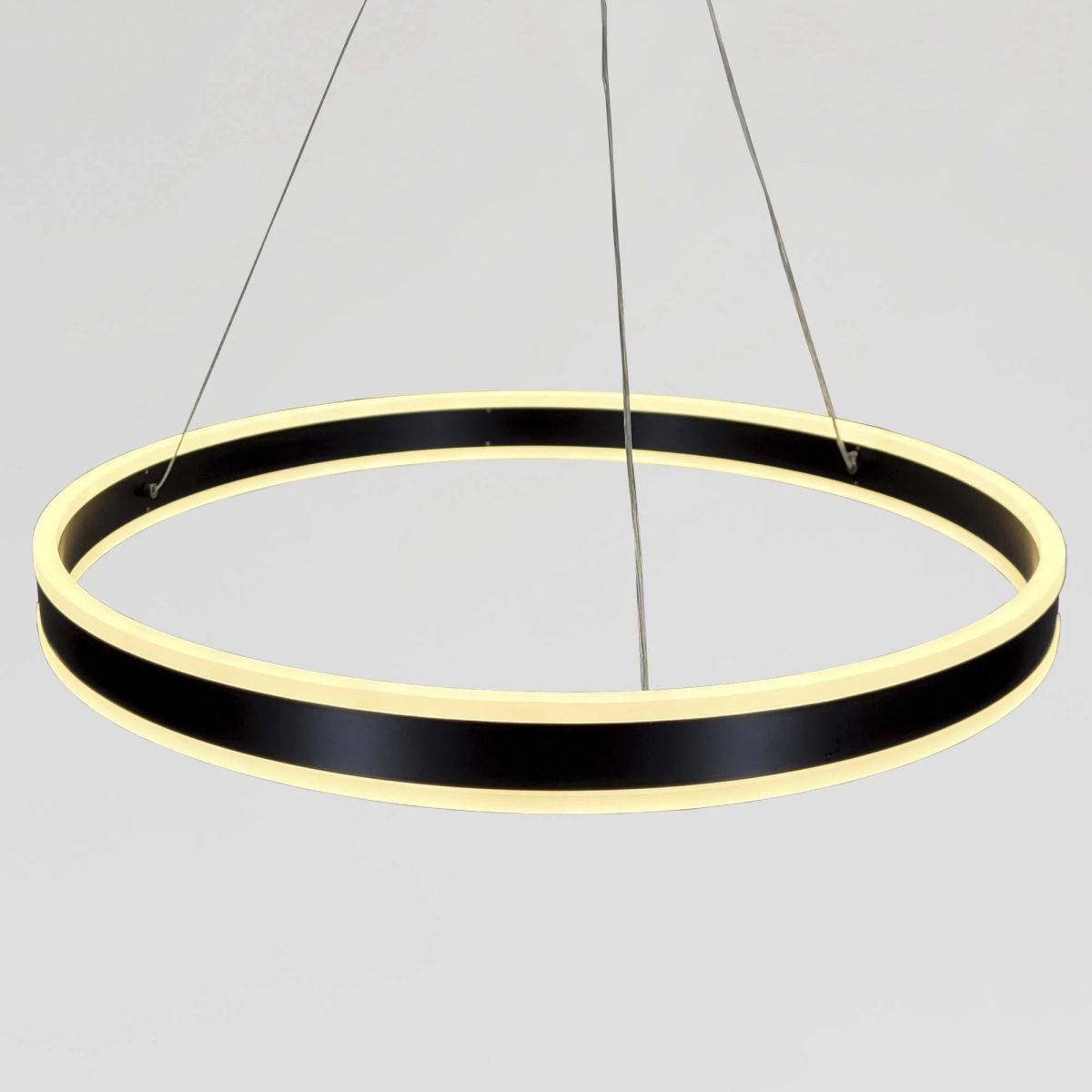 Підвісна Led люстра до 18м² чорне кільце 60 см (2337/60BK)