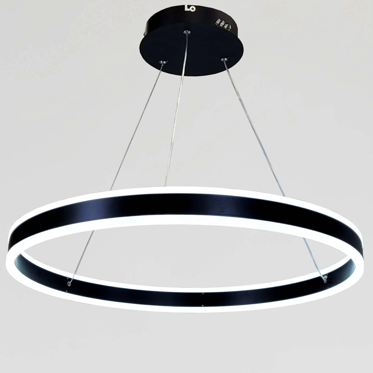 Підвісна Led люстра до 18м² чорне кільце 60 см (2337/60BK)