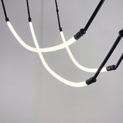 Дизайнерський LED-світильник "LEDA" на 3 підвіси (MBJ1-950*2000-3 BK, Чорний)