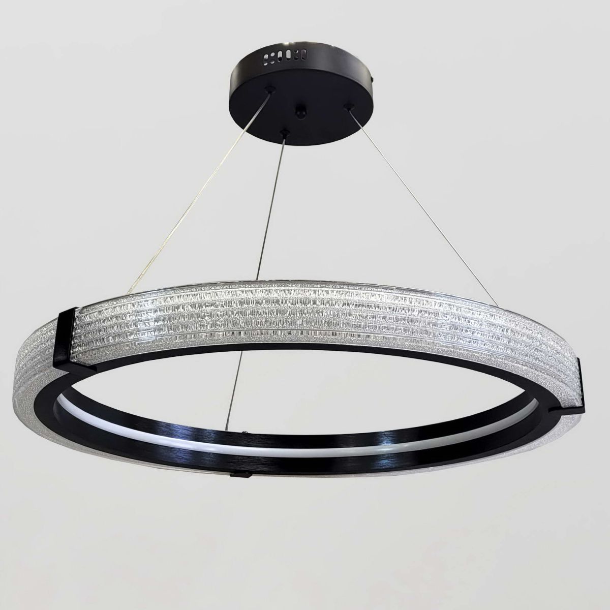 Сучасна LED-люстра-кільце MB240118/60BK (Чорна, 60 см)