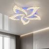 Елегантна стельова LED люстра до 20м² з ефектом «кришталевої крошки» та пультом Crystal Petals White (75W)