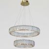 Кришталева Led люстра 2 кільця на 117 Wt кімнату до 20м² (24262/600+400GD)