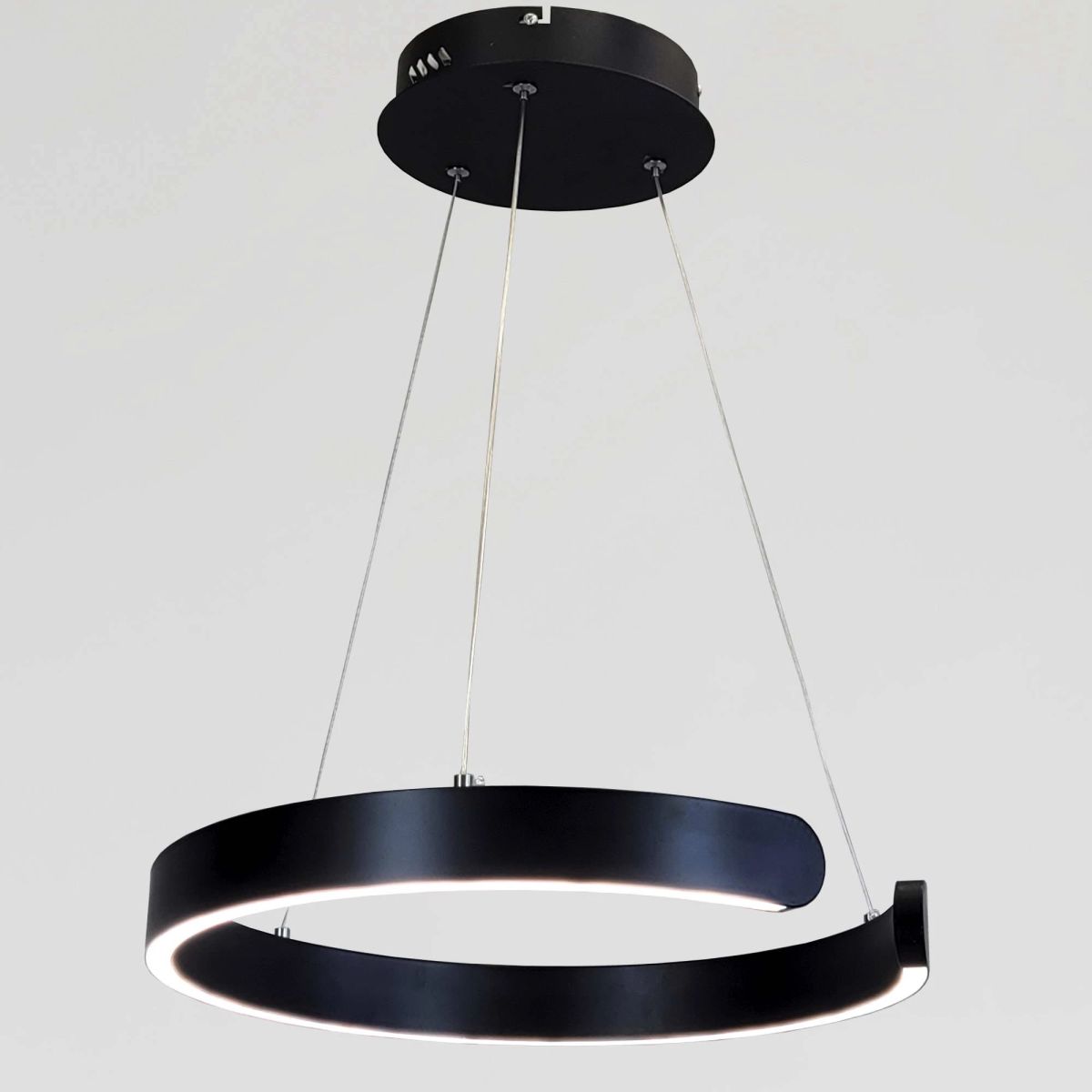 Підвісна Led люстра чорне коло (2462/400BK)