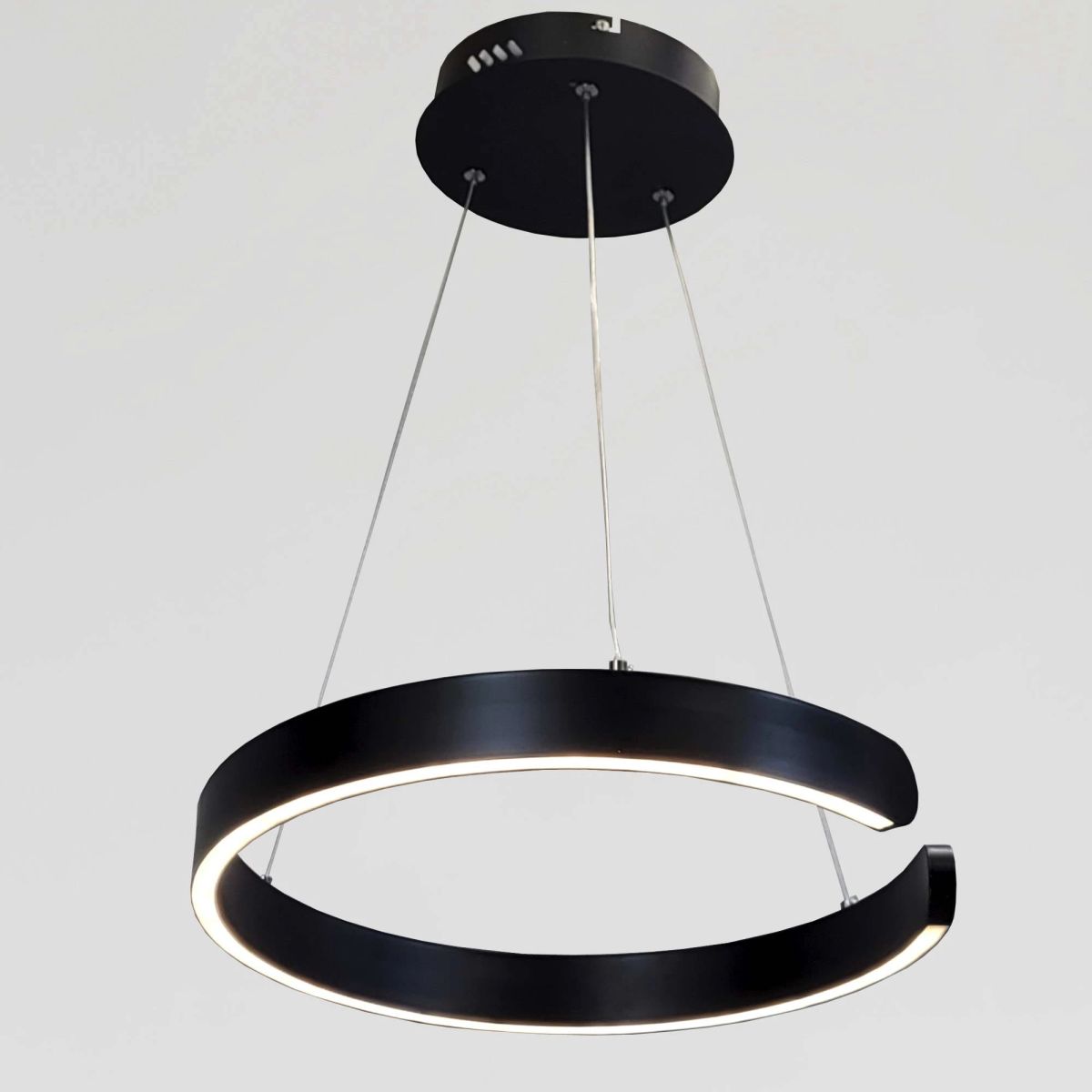 Підвісна Led люстра чорне коло (2462/400BK)