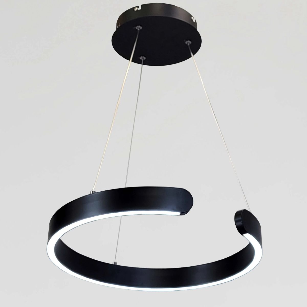 Підвісна Led люстра чорне коло (2462/400BK)