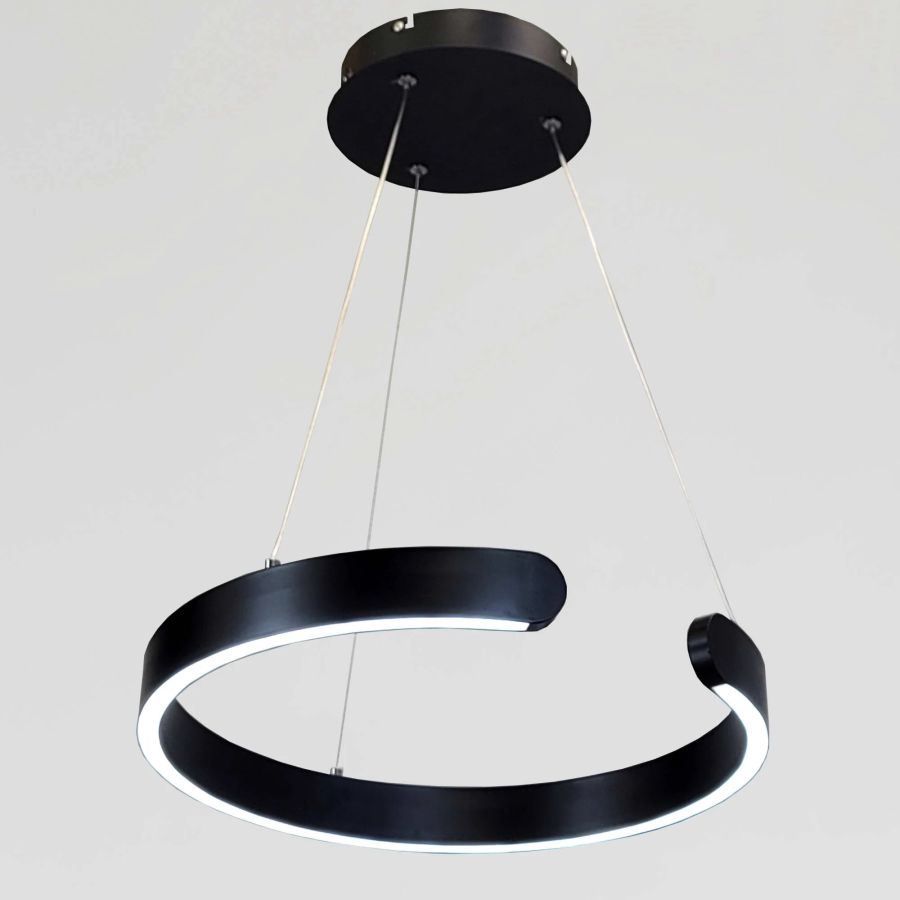 Підвісна Led люстра чорне коло (2462/400BK)
