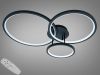 Стельова світлодіодна Led люстра до 18м² чорна люстра 84 Wt "Modern Triple Rings" (2556BK dimmer)