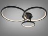 Стельова світлодіодна Led люстра до 18м² чорна люстра 84 Wt "Modern Triple Rings" (2556BK dimmer)