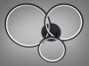 Стельова світлодіодна Led люстра до 18м² чорна люстра 84 Wt "Modern Triple Rings" (2556BK dimmer)