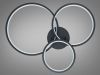 Стельова світлодіодна Led люстра до 18м² чорна люстра 84 Wt "Modern Triple Rings" (2556BK dimmer)